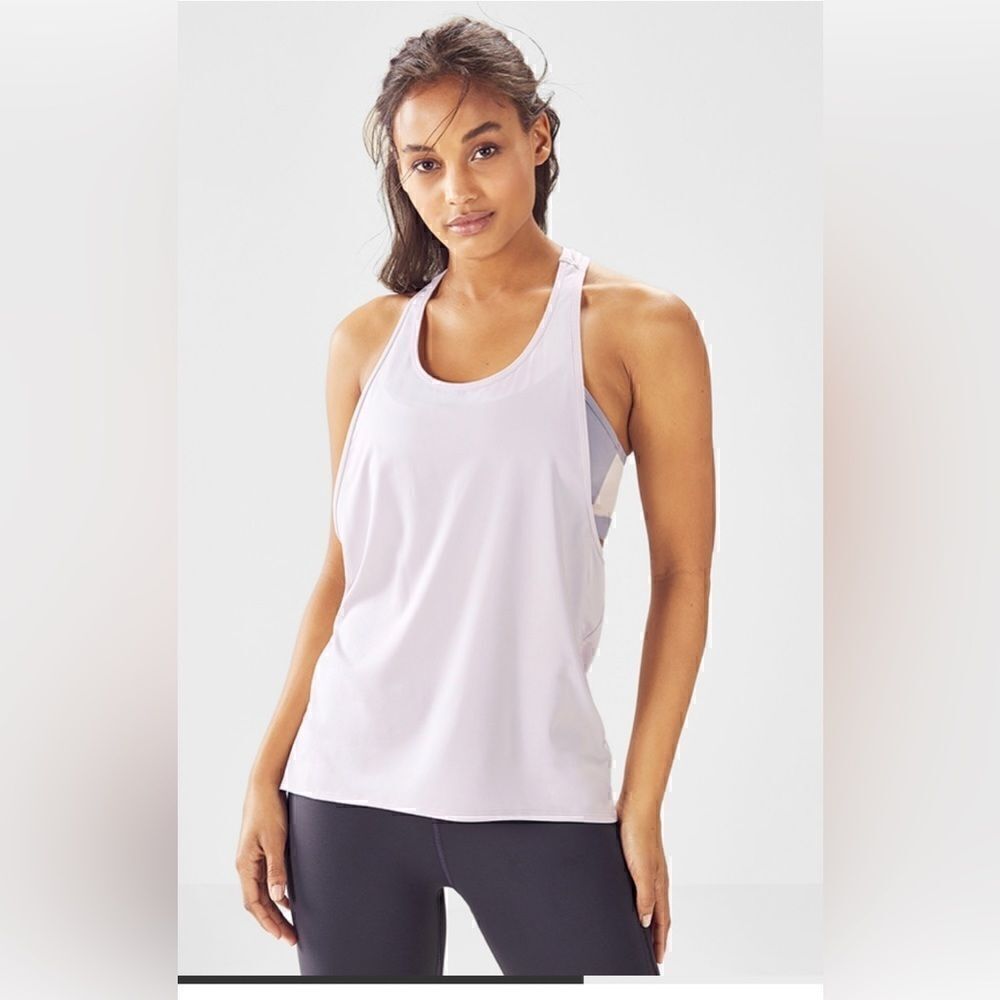 NEW Fabletics Peggy Tank *Retired Style* Racerback Relaxed Fit Tank, White Large